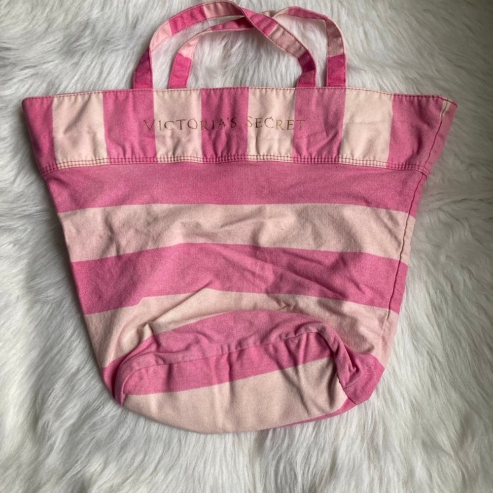 Victoria's Secret Bold Pink and Cream Tote